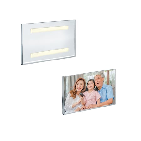 Azar Displays Clear Acrylic Wall Artwork and Photo Frame with Tape 7'' W X 5'' H - Portrait / Vertical, 2PK 122028-GS-2PK